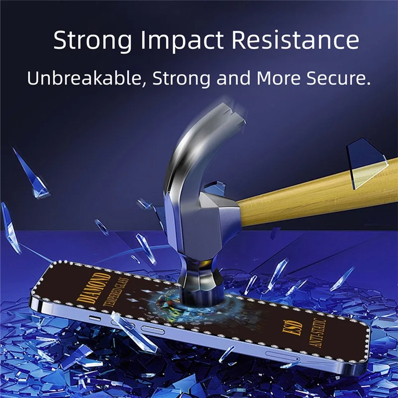 10Pcs for iPhone 17 Pro Max Tempered Glass Diamond Silk Printing Full Screen HD Anti-Static Screen Protector - Transparent