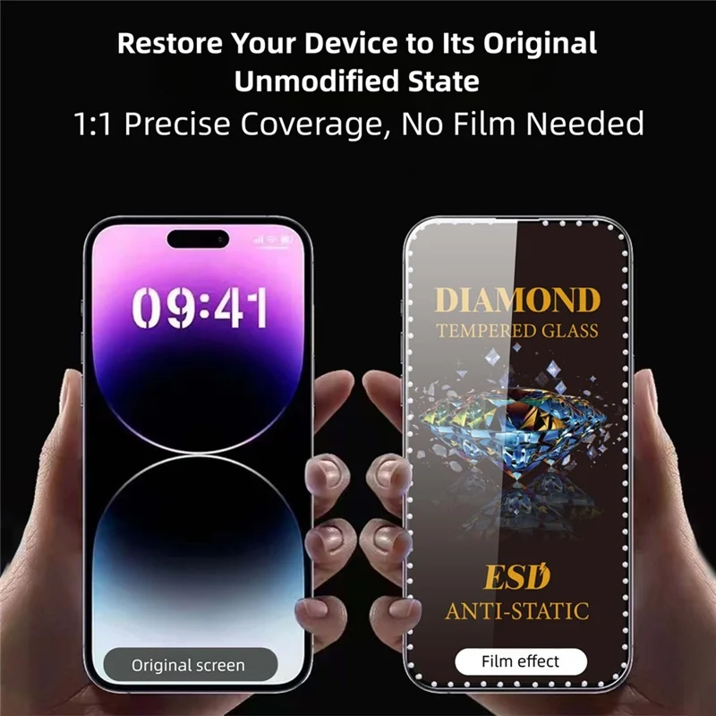 10Pcs for iPhone 17 Pro Max Tempered Glass Diamond Silk Printing Full Screen HD Anti-Static Screen Protector - Transparent