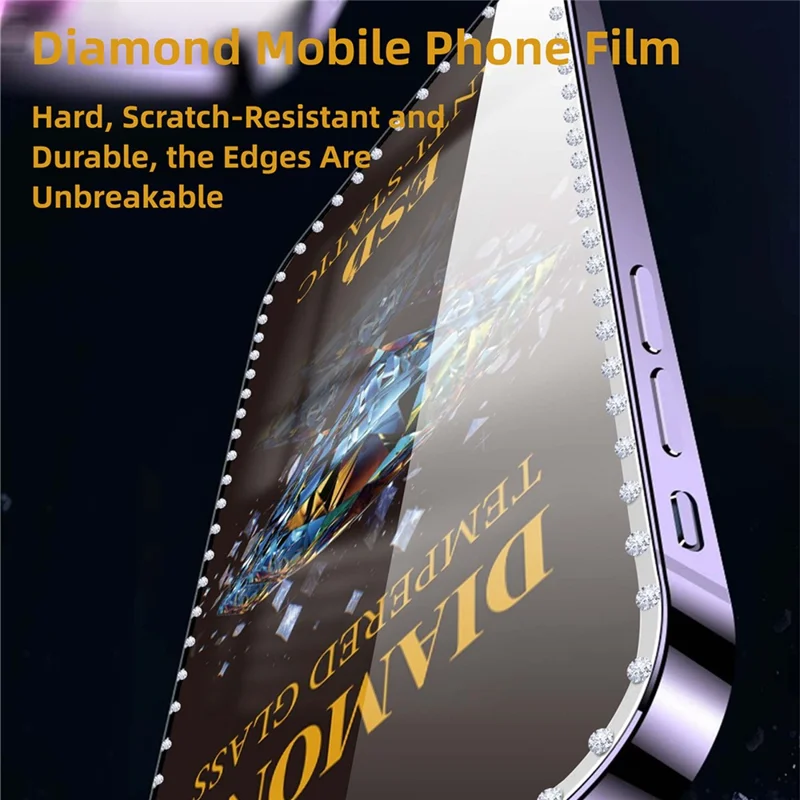 10Pcs for iPhone 17 Pro Max Tempered Glass Diamond Silk Printing Full Screen HD Anti-Static Screen Protector - Transparent