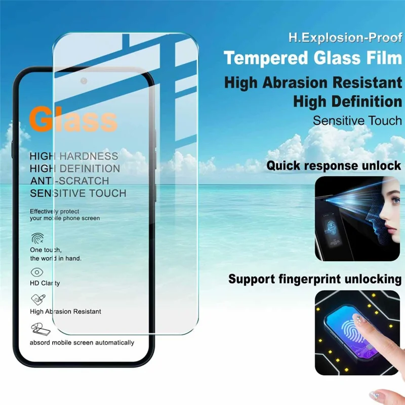 IMAK H Series til Nothing Phone (4a) skærmværn, forstærket glasfilm (ikke fuld dækning) (fingeraftryksaflåsning) - transparent