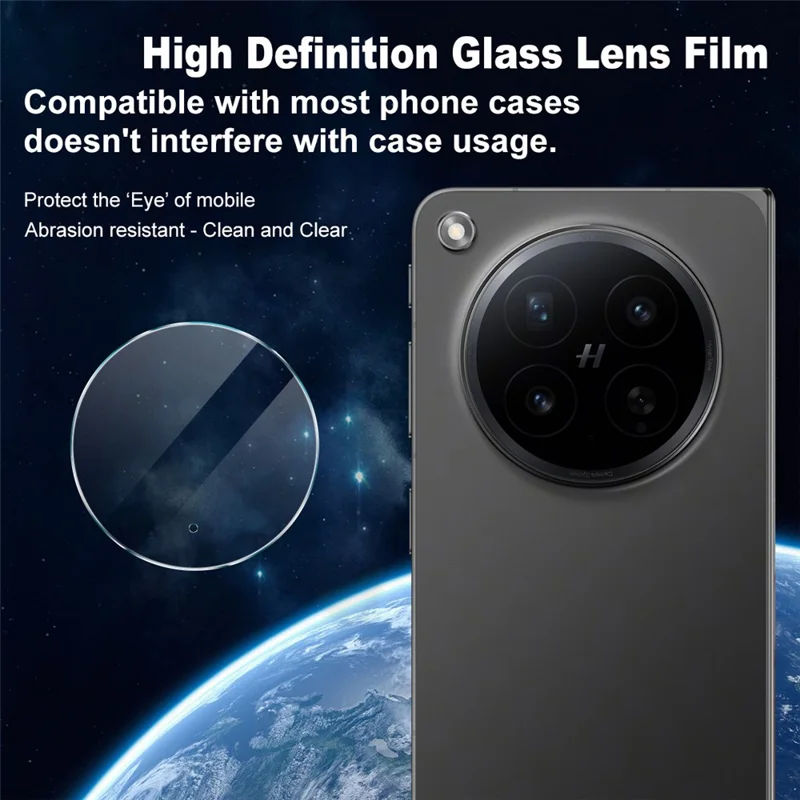 IMAK Pellicola Protettiva per Obiettivo Fotocamera per Oppo Find N6 5G, Vetro Temperato Sottile Trasparente con Copertura Totale