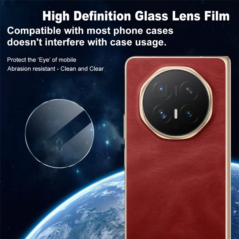 IMAK For Honor Magic V6 5G Camera Lens Protector Slim Tempered Glass Full Coverage Lens Film - Transparent