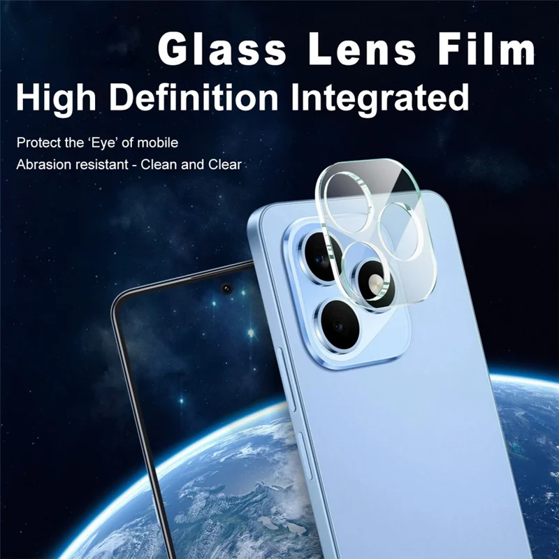 IMAK Protettore Obiettivo in Vetro Temperato Copertura Totale + Tappo Obiettivo in Acrilico per Honor X8d 4G - Trasparente