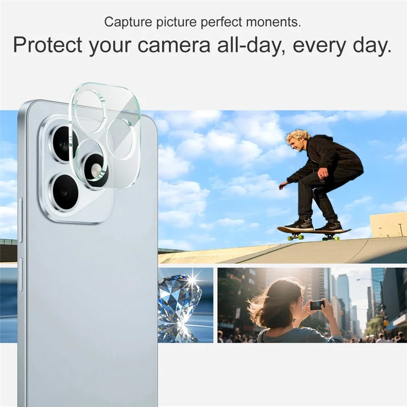 IMAK Protettore Obiettivo in Vetro Temperato Copertura Totale + Tappo Obiettivo in Acrilico per Honor X8d 4G - Trasparente