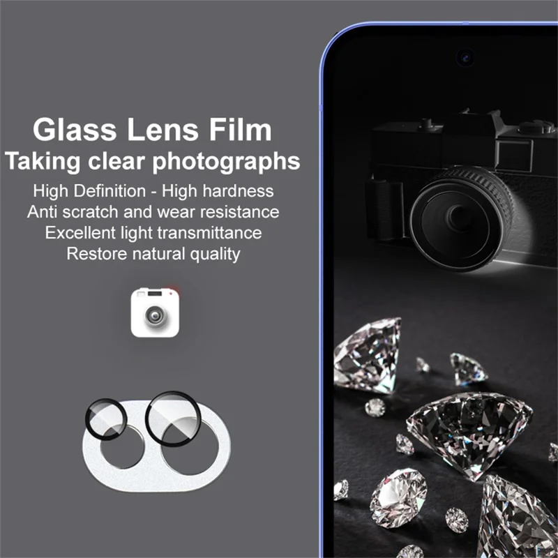 IMAK Kameraobjektivfolie für Google Pixel 10a Metall-Objektivkappe + gehärtete Glaslinsenschutzfolie – Schwarz