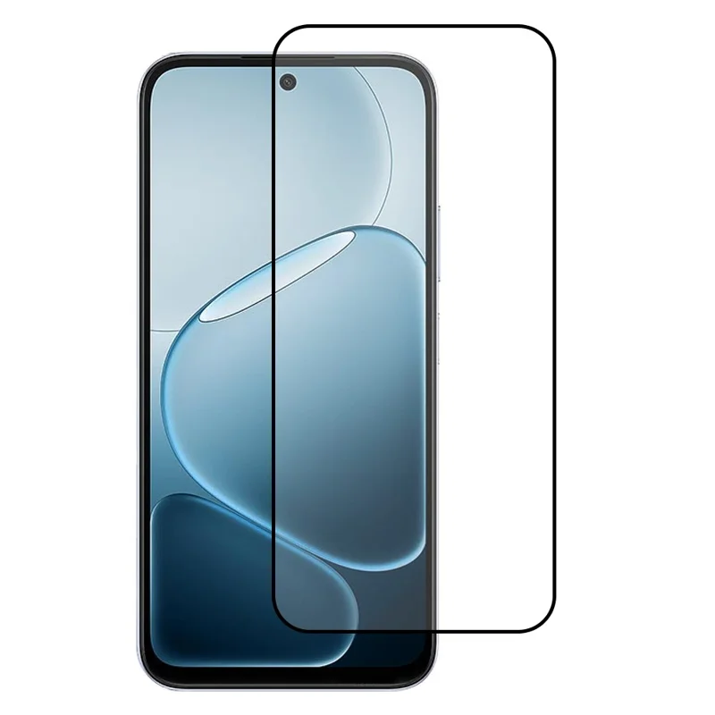 For Oppo K14x 5G Full Screen Protector Silk Printing Full Glue HD Clear Screen Film - Black