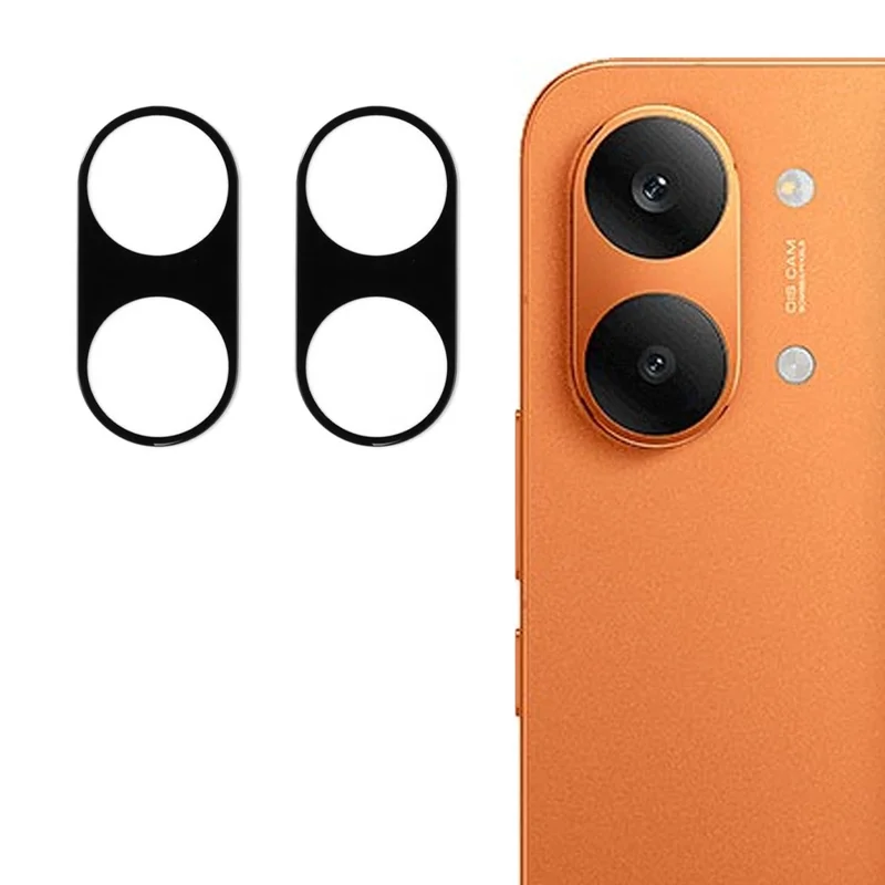 2Pcs For Xiaomi Poco X8 Pro Max 5G / Redmi Turbo 5 Max 5G Camera Lens Protector 2.5D Arc Edge Silk Printing Tempered Glass Full Coverage Rear Lens Film - Black