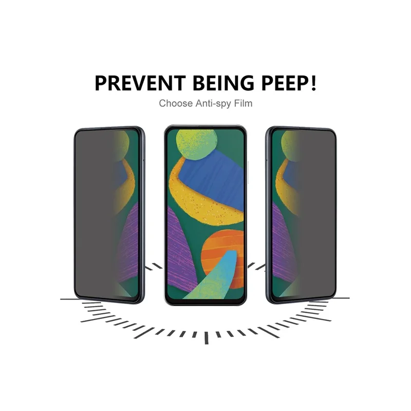 For Honor 600 Lite 5G Anti-Peep Tempered Glass Full Covering Silk Printing Screen Protector