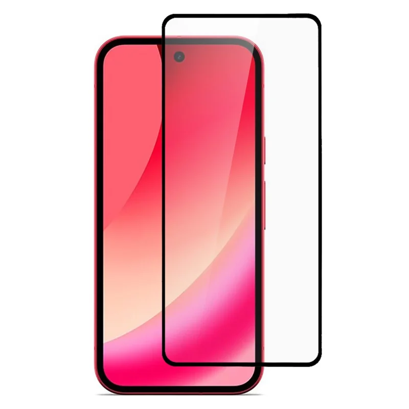 Protector de pantalla completa para Google Pixel 10a, protector de vidrio templado con impresión de seda y adhesivo completo - Negro