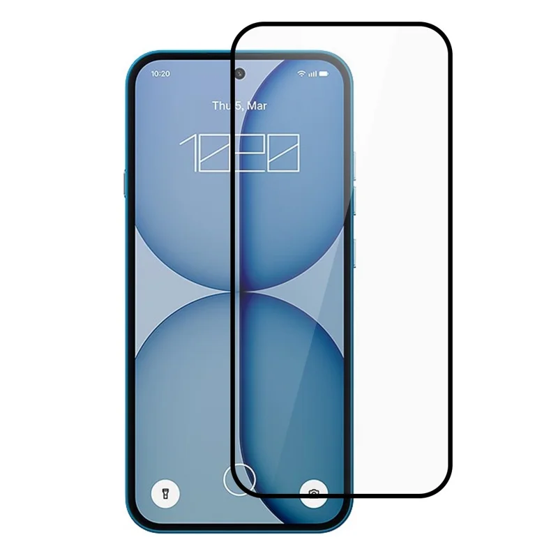 Protector de Pantalla Completo para Nothing Phone (4a) con Adhesivo Completo, Impresión Serigráfica, Vidrio Templado - Negro