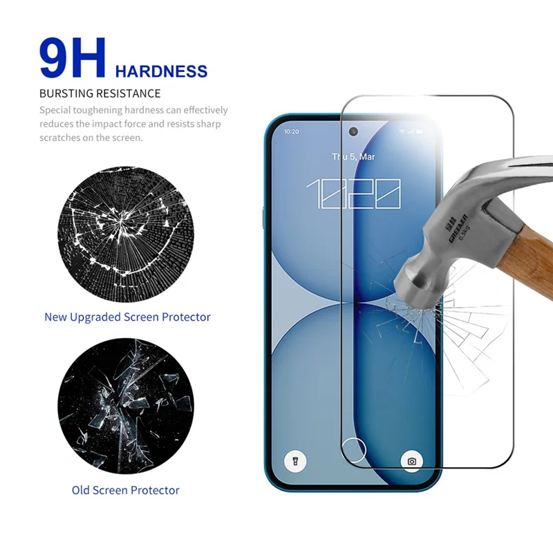 RURIHAI 10Pcs For Nothing Phone (4a) High Aluminium-Silicon Glass Film 0.26mm 2.5D Full Screen Protector