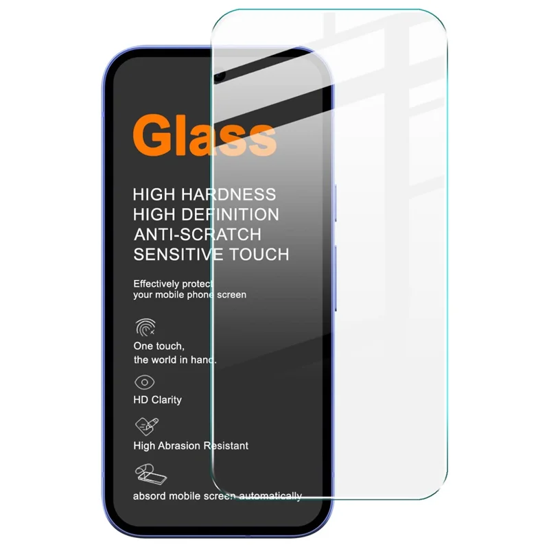 IMAK H Series For Google Pixel 10a Screen Protector Tempered Glass Film (Not Complete Coverage) (Fingerprint Unlock) - Transparent