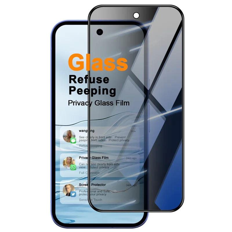 IMAK For Google Pixel 10a Anti Peep Tempered Glass Screen Protector Full Coverage - Black