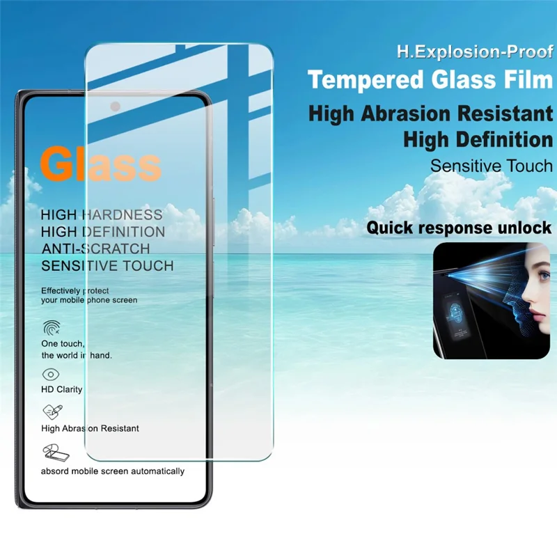 IMAK H Series For Honor Magic V6 5G Tempered Glass Screen Protector Shatter-Proof Protection (Not Complete Coverage) - Transparent