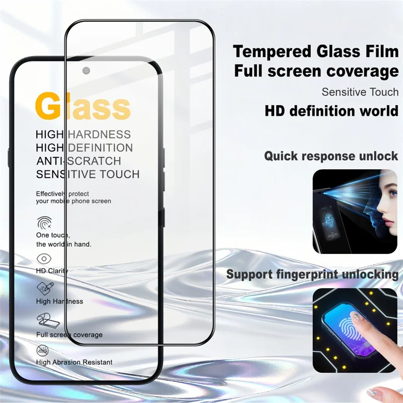 IMAK Pro+ Series For Nothing Phone (4a) Pro Screen Protector Full Coverage Tempered Glass Film (Fingerprint Unlock) - Transparent