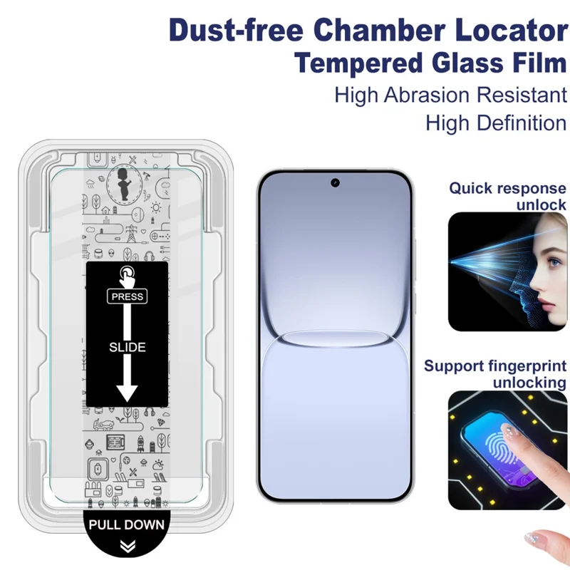 IMAK For Realme Neo8 5G by Leica Tempered Glass Screen Protector with Dust-free Installation Tool (Fingerprint Unlock) (Not Complete Coverage) - Transparent