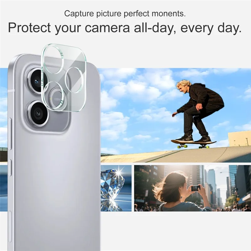 IMAK For Honor 600 Lite 5G Tempered Glass Full Cover Camera Lens Protector + Acrylic Lens Cap - Transparent