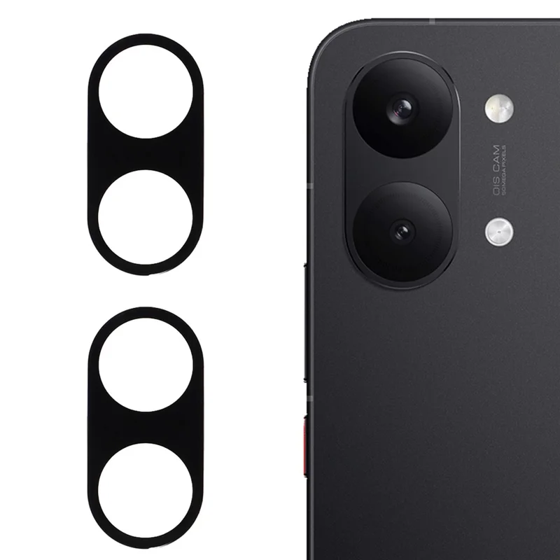 2Pcs For Xiaomi Redmi Turbo 5 5G  /  Poco X8 Pro 5G Full Coverage Camera Lens Protector Silk Printing Tempered Glass Lens Film 3D Arc Edge - Black