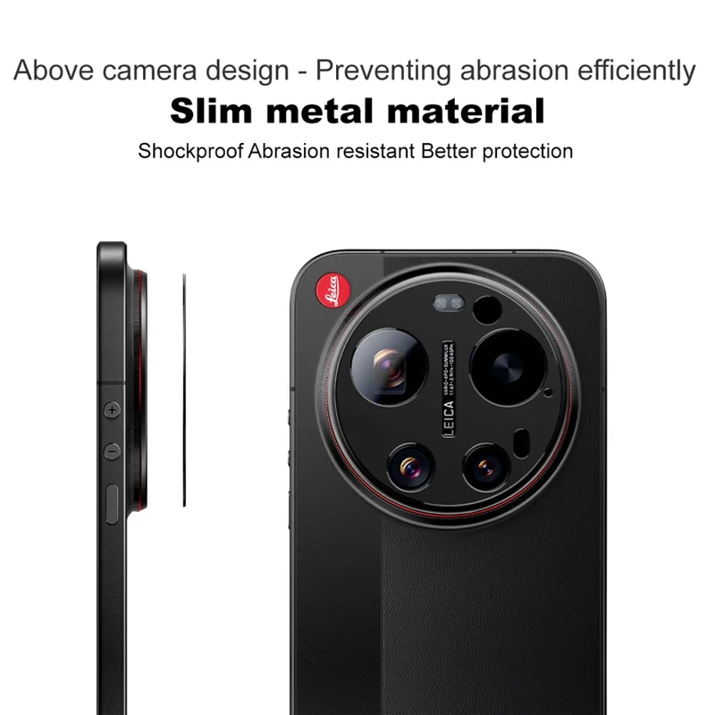 IMAK لجهاز Xiaomi 17 Ultra من Leica واقي عدسة كاميرا معدني - أسود