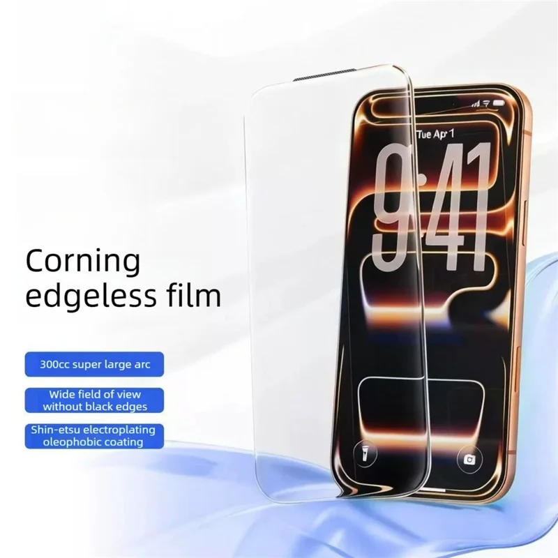10Pcs for iPhone 17 Pro Max Tempered Glass Film 9H+ 300CC Edgeless Anti Static HD Full Screen Protector - Transparent