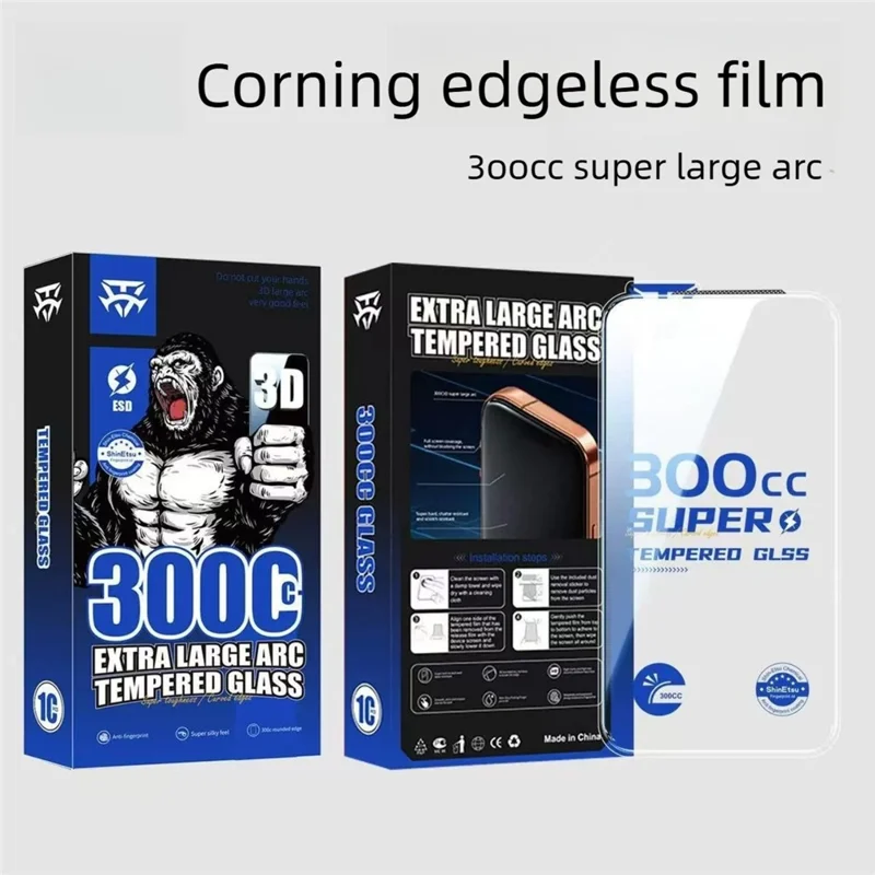 10Pcs for iPhone 17 Pro Max Tempered Glass Film 9H+ 300CC Edgeless Anti Static HD Full Screen Protector - Transparent