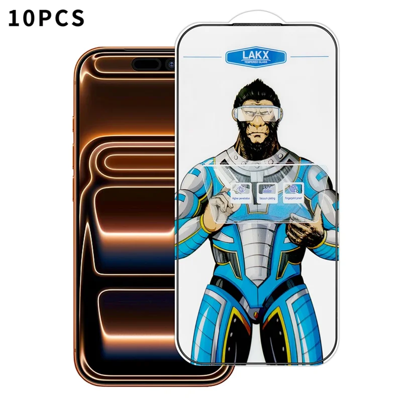 10Pcs for iPhone 17 Pro Max High Definition Tempered Glass Anti-fingerprint Anti-static Electroplating Full Screen Protector - Transparent