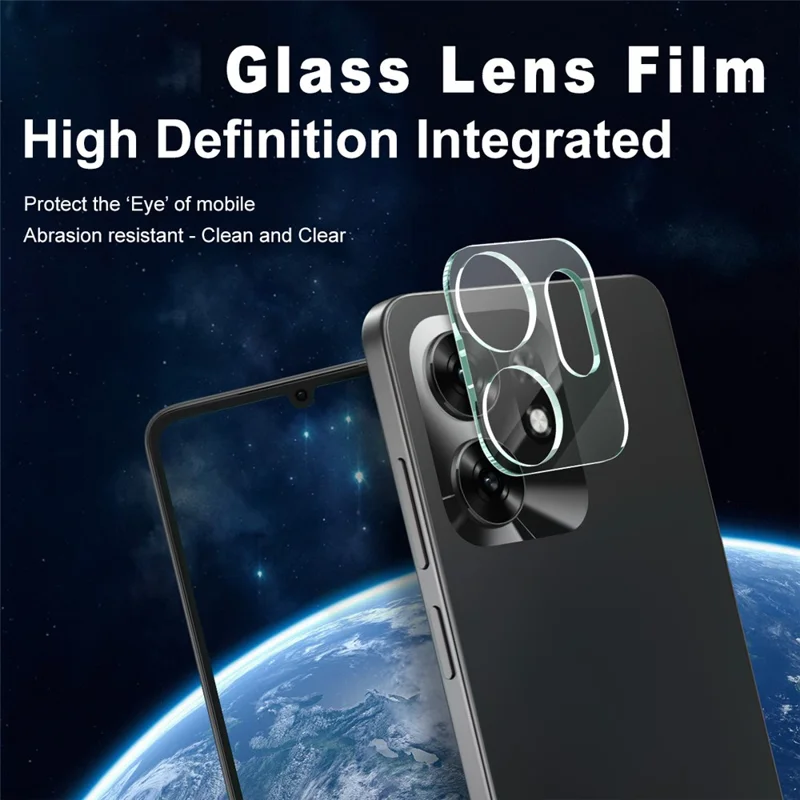 IMAK For Honor X6d 5G / 500 Smart 5G Tempered Glass Full Cover Camera Lens Protector + Acrylic Lens Cap - Transparent