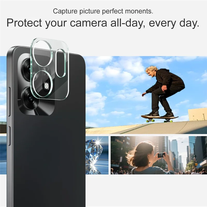 IMAK For Honor X6d 5G / 500 Smart 5G Tempered Glass Full Cover Camera Lens Protector + Acrylic Lens Cap - Transparent