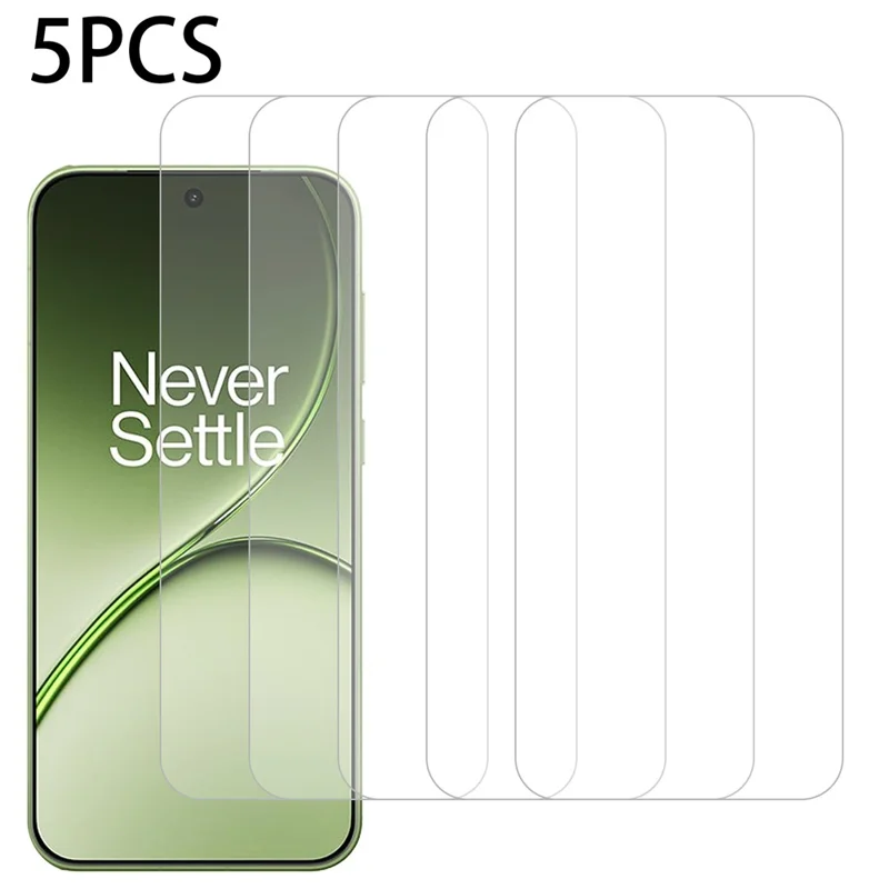 5Pcs For OnePlus 15T 5G Front Screen Protector 0.3mm 2.5D Tempered Glass Film, Not Full Covering - Transparent
