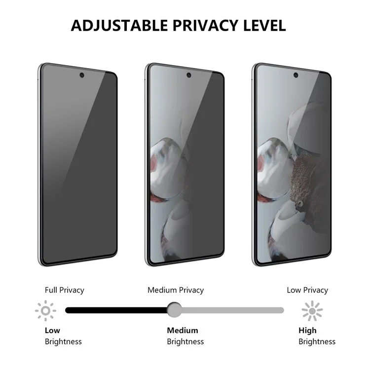 ENKAY CHAPÉU PRÍNCIPE 2Pcs / Conjunto Protetor de tela Full Screen para Xiaomi 12T 5G / 12T Pro 5G / Redmi K50 Ultra 5G, Ângulo anti-espionagem de 28 graus, Toque sensível, Vidro temperado Ultra Clear Film