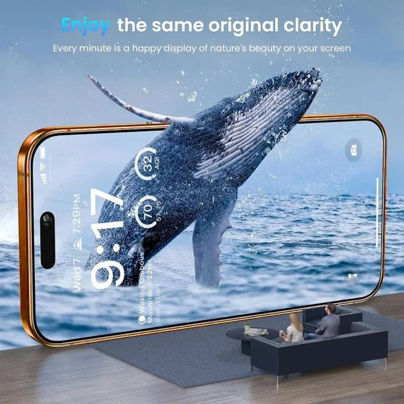 10 Pezzi per iPhone 17 Pro Max Vetro Temperato 3D Copertura Totale 300CC Protettore Schermo Senza Bordo Anti-statico - Trasparente