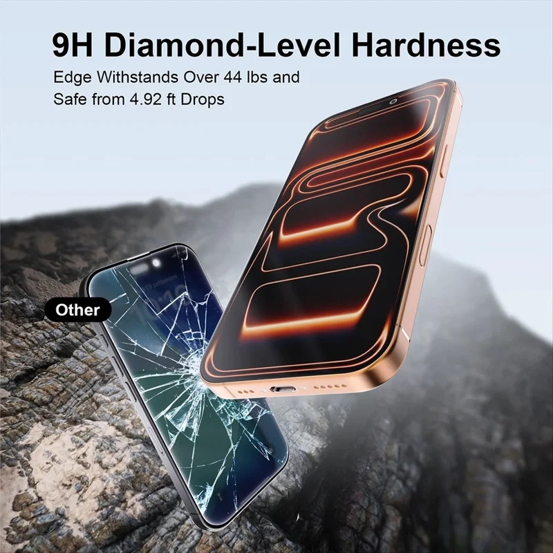 10Pcs for iPhone 17 Pro Max Full Coverage Tempered Glass Screen Protector Silk Printing 9H Diamond-Level Hardness Anti-static Film - Transparent