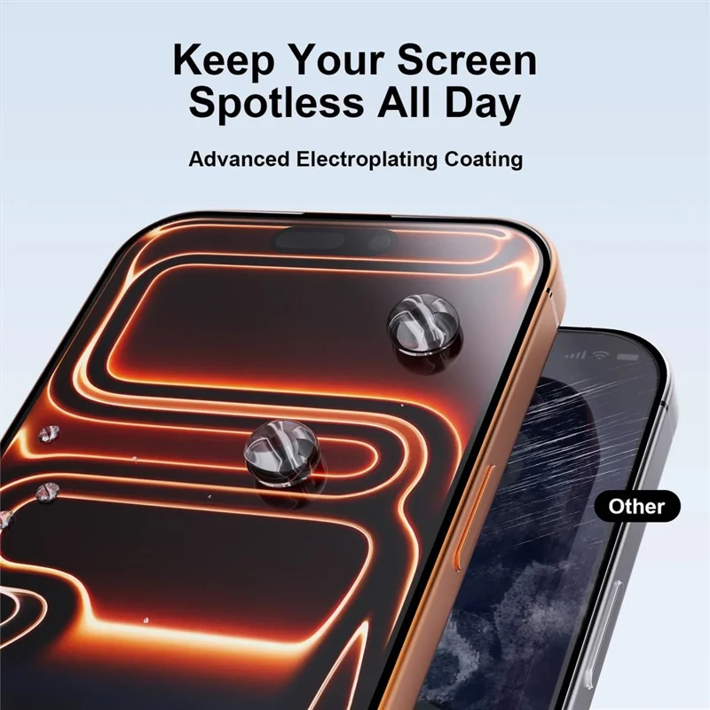 10Pcs for iPhone 17 Pro Max Full Coverage Tempered Glass Screen Protector Silk Printing 9H Diamond-Level Hardness Anti-static Film - Transparent