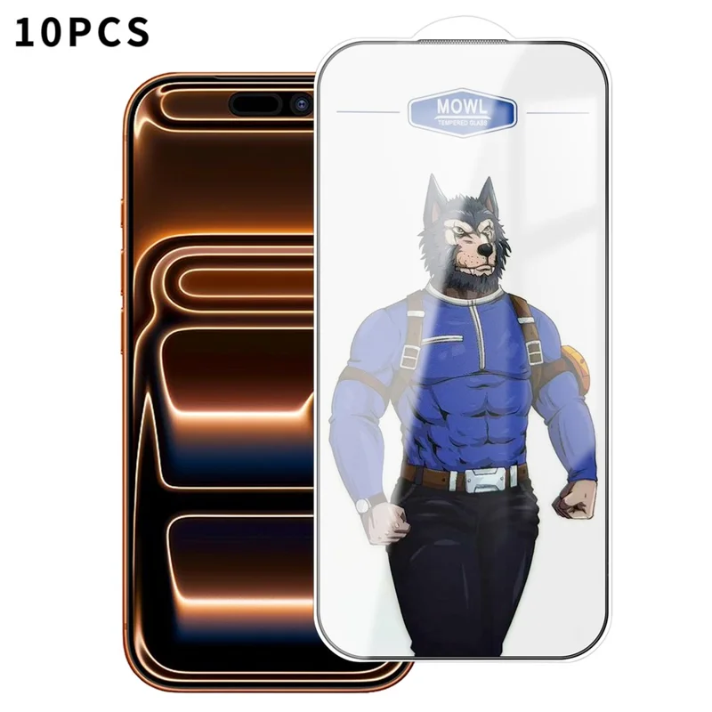 10Pcs for iPhone 17 Pro Max Tempered Glass Anti-fingerprint Shatterproof Full Coverage HD Screen Protector - Transparent