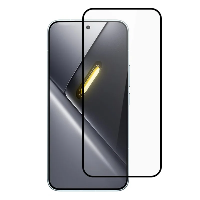 واقي شاشة لهاتف Xiaomi Poco X8 Pro 5G مطبوع عليه حرير، لاصق بالكامل، يغطي الشاشة بالكامل، من زجاج مقسّى - أسود