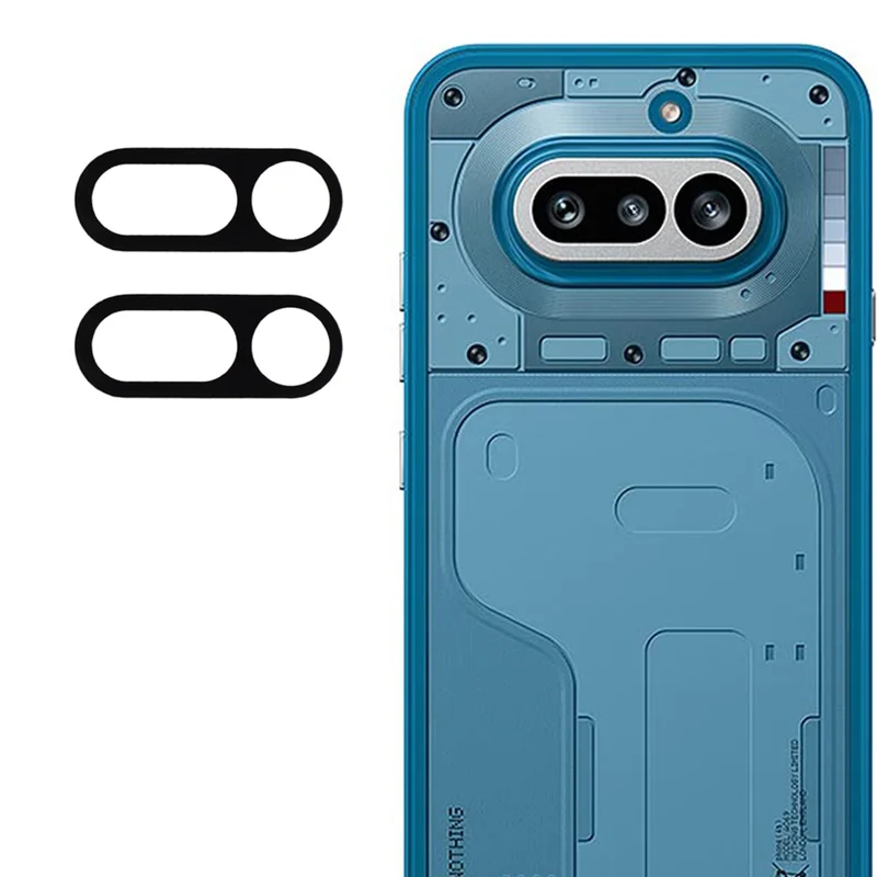 2Pcs For Nothing Phone (4a) Camera Lens Protector 2.5D Arc Edge Silk Printing Tempered Glass Full Coverage Rear Lens Film - Black