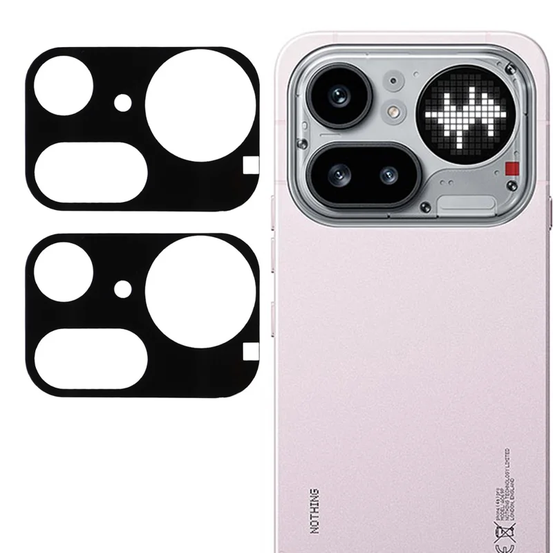 2Pcs For Nothing Phone (4a) Pro Full Coverage Camera Lens Protector Silk Printing Tempered Glass Lens Film 3D Arc Edge - Black