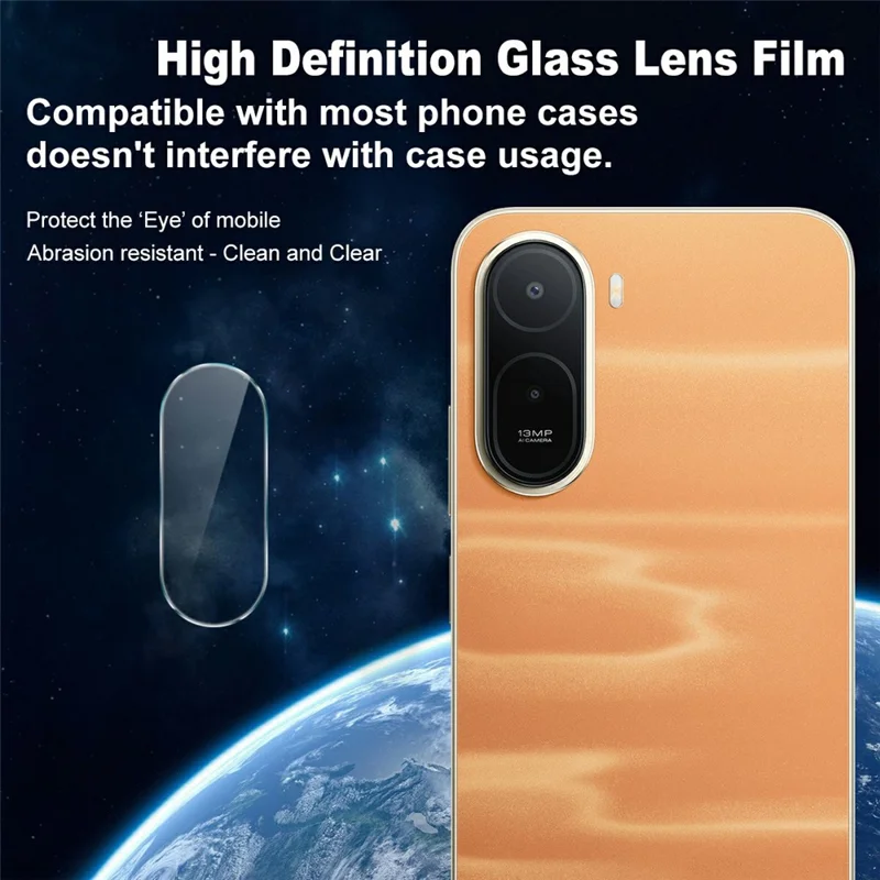 IMAK لجهاز Xiaomi Redmi A7 Pro 4G / Poco C85x 5G واقي عدسة الكاميرا زجاج مقوى رقيق طبقة عدسة تغطية كاملة - شفاف