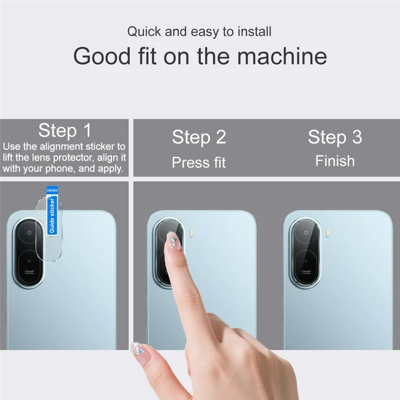 IMAK لجهاز Xiaomi Redmi A7 Pro 4G / Poco C85x 5G واقي عدسة الكاميرا زجاج مقوى رقيق طبقة عدسة تغطية كاملة - شفاف