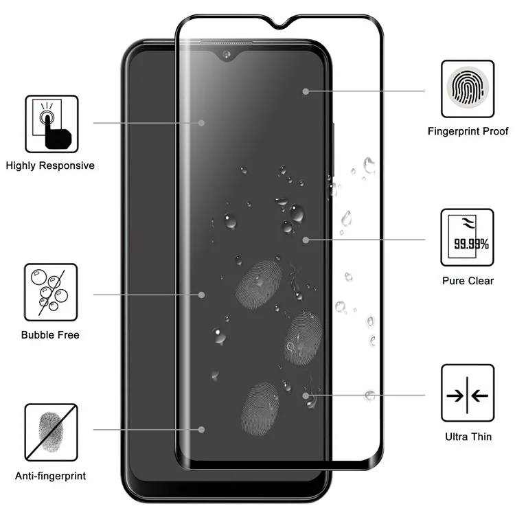 AGC Glass Screen Film for Nokia G60 5G Tempered Glass Screen Protector Full Glue Black Edge Scratch Resistant HD Clear Screen Film