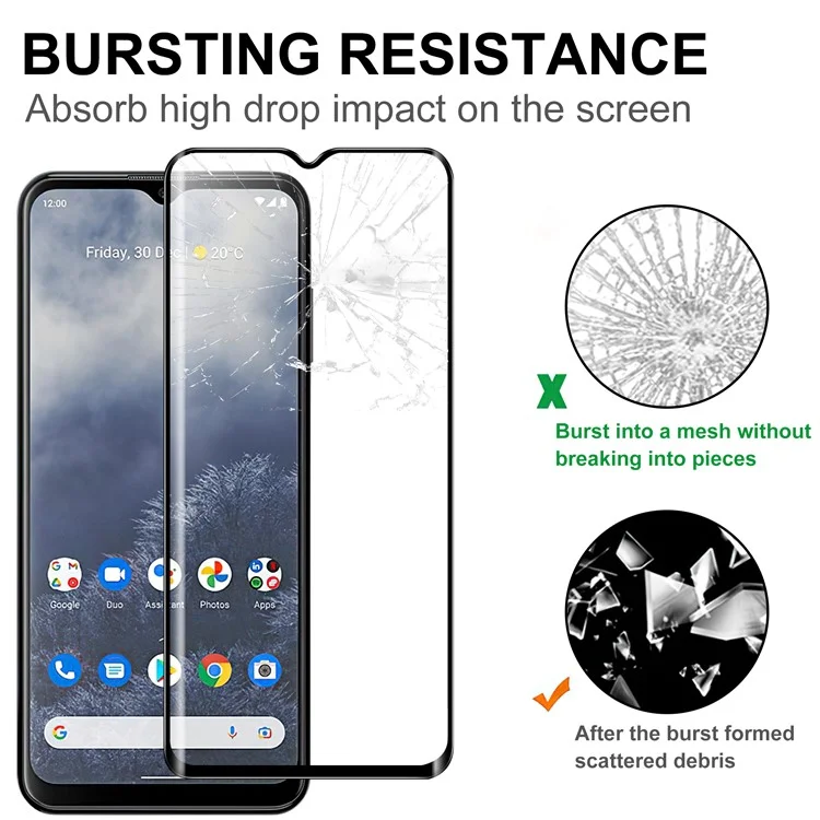 AGC Glass Screen Film for Nokia G60 5G Tempered Glass Screen Protector Full Glue Black Edge Scratch Resistant HD Clear Screen Film