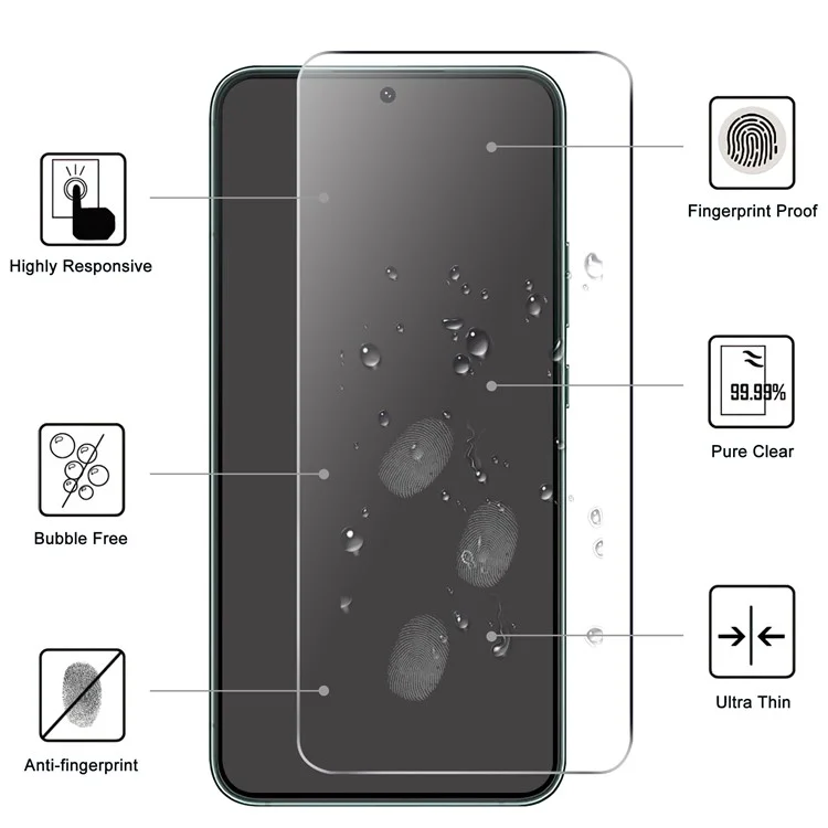 Protecteur d'écran anti-traces de doigts HD pour Samsung Galaxy S22+ 5G / S23+ Couverture totale Colle totale Verre trempé AGC anti-explosion Clair Film de verre trempé [Épaisseur 0,1 mm, Prise en charge du déverrouillage par empreinte digitale]