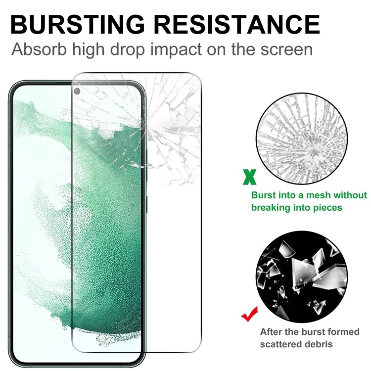 Protecteur d'écran anti-traces de doigts HD pour Samsung Galaxy S22+ 5G / S23+ Couverture totale Colle totale Verre trempé AGC anti-explosion Clair Film de verre trempé [Épaisseur 0,1 mm, Prise en charge du déverrouillage par empreinte digitale]