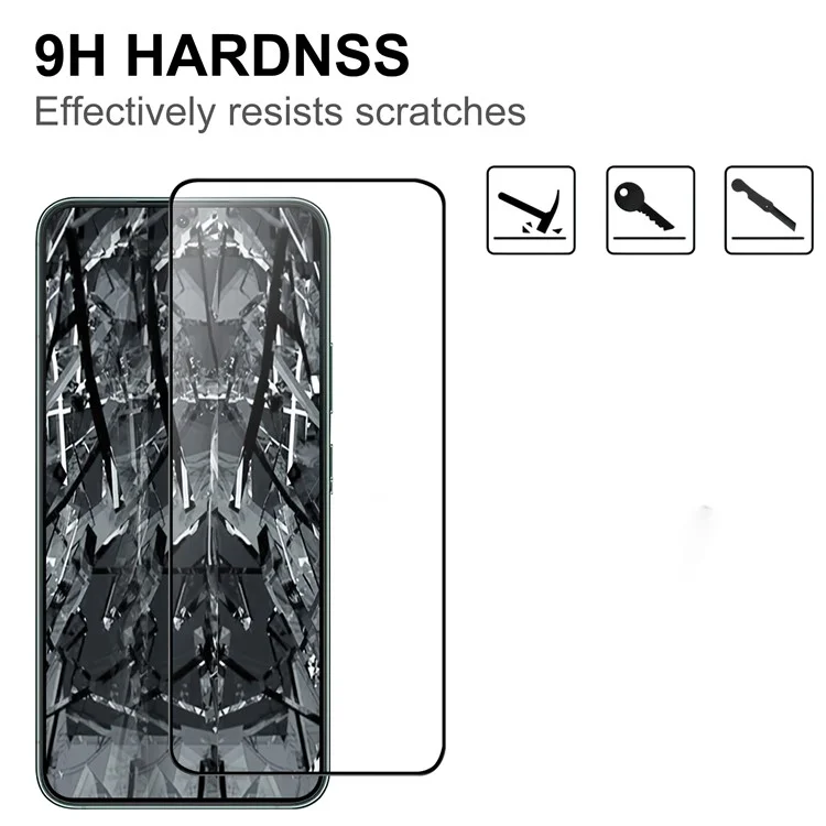 Per Samsung Galaxy S22+ 5G / S23+ Pellicola Protettiva in Vetro Temperato Bordo Nero Incollato Full Glue Anti-esplosione HD Trasparente (Spessore 0,1 mm, Supporto Sblocco Impronta Digitale)