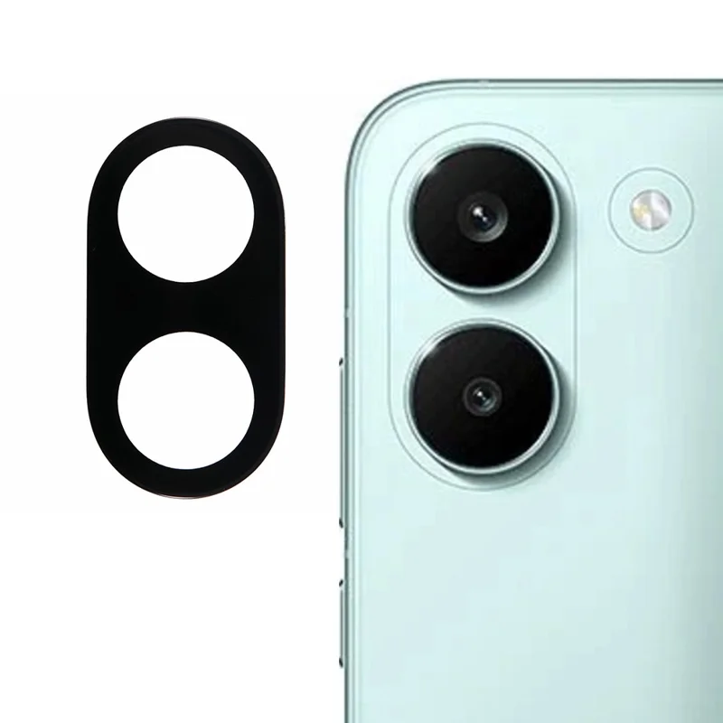 For Xiaomi Redmi Turbo 5 5G Tempered Glass Lens Protector Silk Printing Camera Lens Film - Black