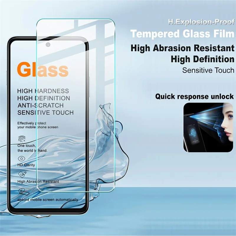 IMAK H Series For Huawei Enjoy 90 Plus Tempered Glass Screen Protector Shatter-Proof Protection (Not Complete Coverage) - Transparent