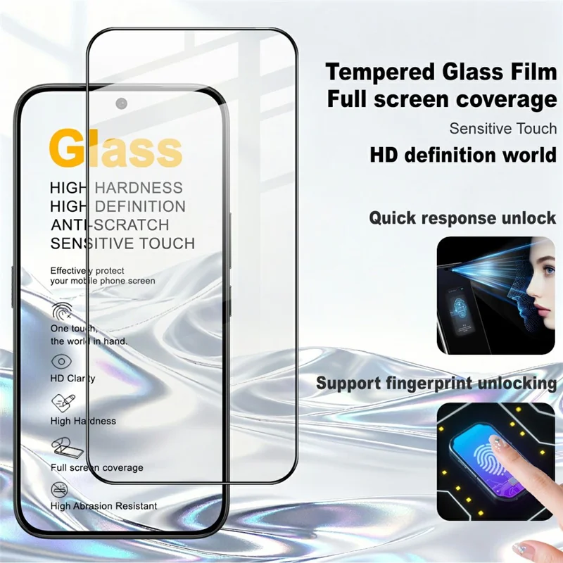 IMAK серия Pro+ для TECNO Camon 50 4G, защитная пленка, закаленное стекло с полным покрытием (разблокировка по отпечатку пальца) — прозрачная