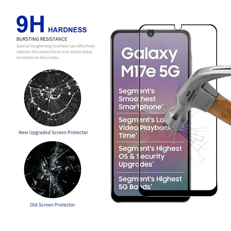 RURIHAI Per Samsung Galaxy M17e 5G Protettore per Schermo in Vetro ad Alto Contenuto di Alluminio e Silicio Pellicola per Schermo del Telefono