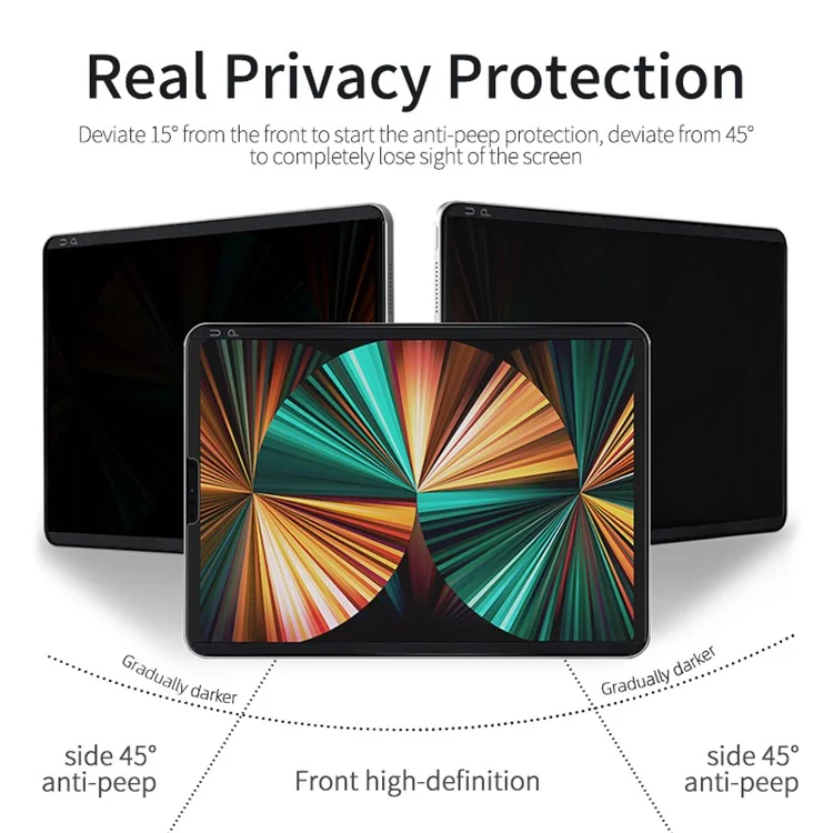 Pour Ipad Air (2020) / (2022) / Ipad Pro 11 (2022) / (2021) / (2020) Anti-pepp Protection de Protection de la Vie Privée Protecteur Absorption Magnétique Absorption Anti-glare Film Pet Film