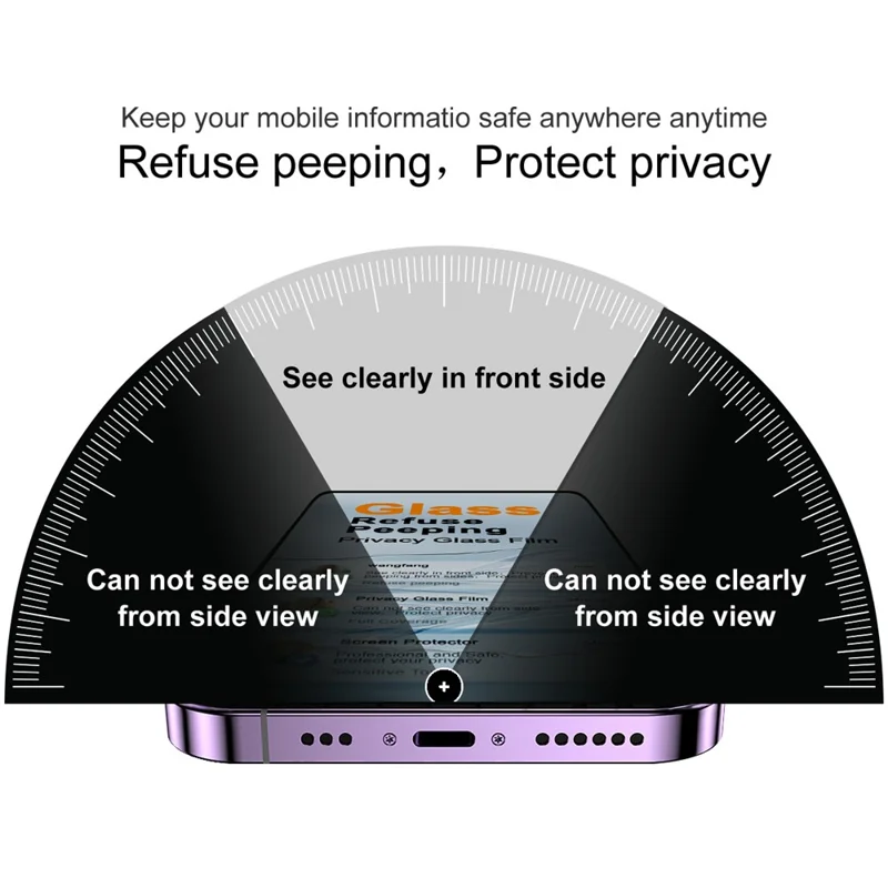 IMAK til TECNO Camon 50 Pro 4G / Camon 50 Ultra 5G Anti-spion Tørhærdet Glasskærm Side-lim Fuld Dækningsbeskytter (uden kanter) - Sort